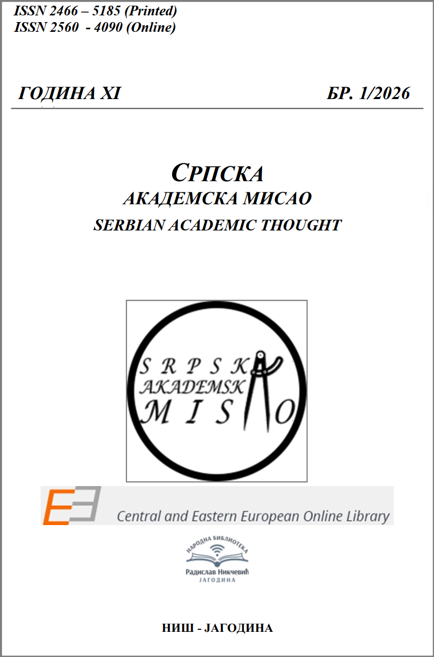 					View Vol. 11 No. 1 (2026): SERBIAN ACADEMIC THOUGHT
				